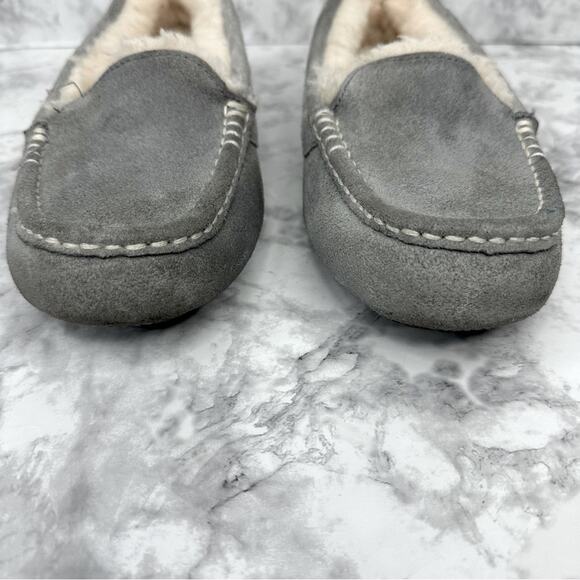 UGG  Ansley Slipper Water Resistant Suede Upper Wool Lining Gray, Size 6 - Picture 7 of 12